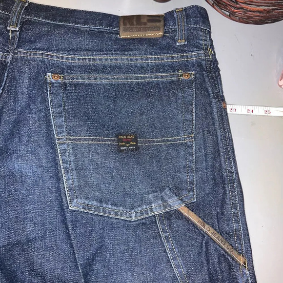 Ralph Lauren Polo Jeans, vintage C5 carpenter 5pocket acid wash denim jeans, - Picture 4 of 14